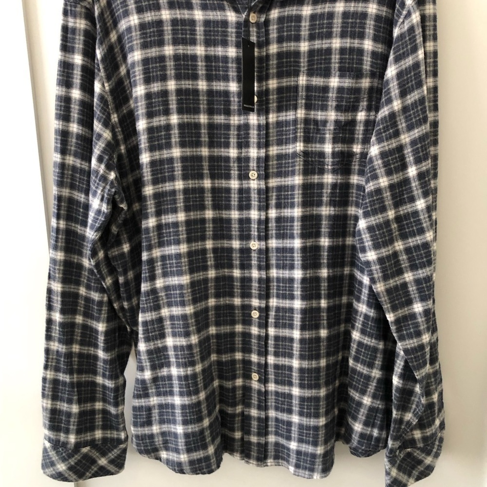 Rails Plaid Soft Button Down Blue Gray Shirt XXL … - image 3